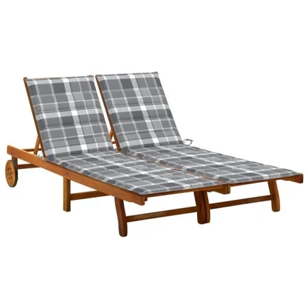Tumbona de jardín 2 personas y cojines madera maciza de acacia by , Loungers - Ref: Foro24-3061388, Price: 398,57 €, Discount: %