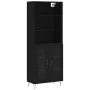 Aparador alto madera contrachapada negro 69,5x34x180 cm by , Sideboards - Ref: Foro24-3189310, Price: 147,55 €, Discount: %