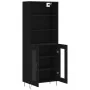 Aparador alto madera contrachapada negro 69,5x34x180 cm by , Sideboards - Ref: Foro24-3189310, Price: 147,55 €, Discount: %