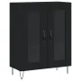 Aparador alto madera contrachapada negro 69,5x34x180 cm by , Sideboards - Ref: Foro24-3189310, Price: 147,55 €, Discount: %