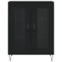 Aparador alto madera contrachapada negro 69,5x34x180 cm by , Sideboards - Ref: Foro24-3189310, Price: 147,55 €, Discount: %