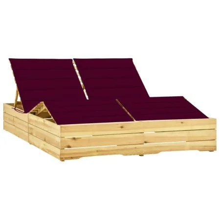 Tumbona doble y cojines madera pino impregnada rojo tinto by , Loungers - Ref: Foro24-3065993, Price: 273,16 €, Discount: %