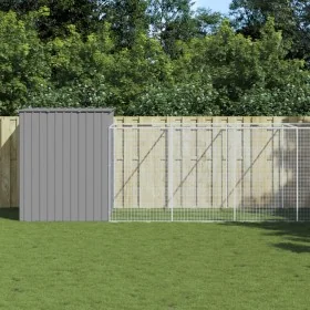 Caseta perro corral acero galvanizado gris claro 214x1273x181cm de , Casetas para perros - Ref: Foro24-3189130, Precio: 962,1...