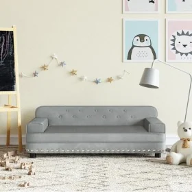 Sofá para niños de terciopelo gris claro 90x53x30 cm de , Mobiliario para bebés y niños pequeños - Ref: Foro24-3196280, Preci...