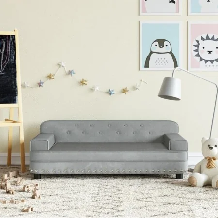 Sofá para niños de terciopelo gris claro 90x53x30 cm de , Mobiliario para bebés y niños pequeños - Ref: Foro24-3196280, Preci...