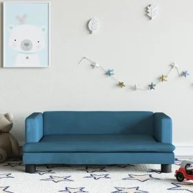 Sofá para niños de terciopelo azul 80x45x30 cm de , Mobiliario para bebés y niños pequeños - Ref: Foro24-3196305, Precio: 67,...