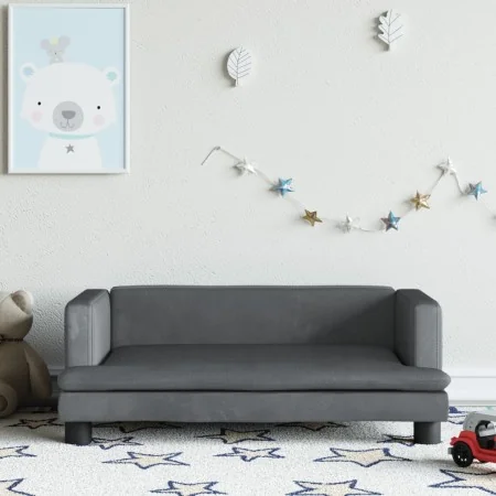 Sofá para niños de terciopelo gris oscuro 80x45x30 cm de , Mobiliario para bebés y niños pequeños - Ref: Foro24-3196307, Prec...
