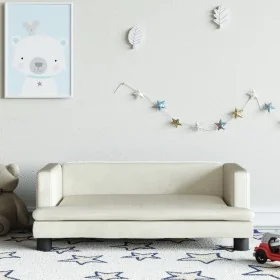 Sofá para niños de terciopelo crema 80x45x30 cm de , Mobiliario para bebés y niños pequeños - Ref: Foro24-3196311, Precio: 68...