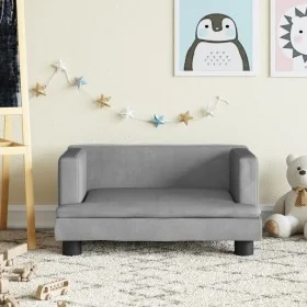 Sofá para niños de terciopelo gris claro 60x40x30 cm de , Mobiliario para bebés y niños pequeños - Ref: Foro24-3196318, Preci...