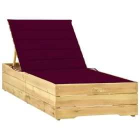 Tumbona con cojín rojo tinto madera de pino impregnada von , Liegen - Ref: Foro24-3065918, Preis: 143,45 €, Rabatt: %