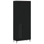 Aparador alto madera contrachapada negro 69,5x34x180 cm by , Sideboards - Ref: Foro24-3195972, Price: 172,05 €, Discount: %