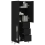 Aparador alto madera contrachapada negro 69,5x34x180 cm by , Sideboards - Ref: Foro24-3195972, Price: 172,05 €, Discount: %