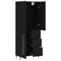 Aparador alto madera contrachapada negro 69,5x34x180 cm by , Sideboards - Ref: Foro24-3195972, Price: 172,05 €, Discount: %