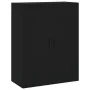 Aparador alto madera contrachapada negro 69,5x34x180 cm by , Sideboards - Ref: Foro24-3195972, Price: 172,05 €, Discount: %
