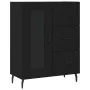 Aparador alto madera contrachapada negro 69,5x34x180 cm by , Sideboards - Ref: Foro24-3195972, Price: 172,05 €, Discount: %