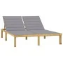 Tumbona doble y cojines grises madera de pino impregnada by , Loungers - Ref: Foro24-3065880, Price: 211,27 €, Discount: %