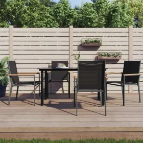 Sillas de jardín 4 uds textilene y acero negro 55x61,5x90 cm de , Sillas de jardín - Ref: Foro24-3187085, Precio: 223,83 €, D...