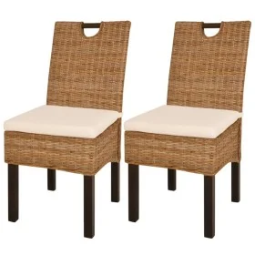 Sillas de comedor 2 unidades ratán kubu madera de mango de , Sillas de comedor - Ref: Foro24-243639, Precio: 211,25 €, Descue...