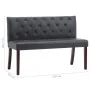 Banco de piel de ante artificial gris 120 cm de , Bancos para recibidores y almacenamiento - Ref: Foro24-288574, Precio: 218,...
