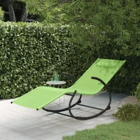 Tumbona mecedora de acero y textileno verde by , Loungers - Ref: Foro24-318115, Price: 85,22 €, Discount: %