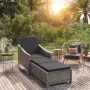 Tumbona de jardín con cojín de ratán sintético gris oscuro by , Loungers - Ref: Foro24-317180, Price: 203,87 €, Discount: %