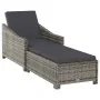 Tumbona de jardín con cojín de ratán sintético gris oscuro by , Loungers - Ref: Foro24-317180, Price: 203,87 €, Discount: %