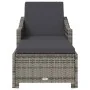 Tumbona de jardín con cojín de ratán sintético gris oscuro by , Loungers - Ref: Foro24-317180, Price: 203,87 €, Discount: %