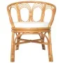 Silla de comedor con cojín ratán natural y lino marrón claro de , Sillas de comedor - Ref: Foro24-325477, Precio: 206,21 €, D...