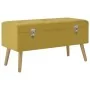 Banco con compartimento de terciopelo amarillo mostaza 80 cm by , Benches for halls and storage - Ref: Foro24-329930, Price: ...