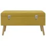 Banco con compartimento de terciopelo amarillo mostaza 80 cm by , Benches for halls and storage - Ref: Foro24-329930, Price: ...