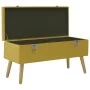 Banco con compartimento de terciopelo amarillo mostaza 80 cm by , Benches for halls and storage - Ref: Foro24-329930, Price: ...
