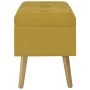 Banco con compartimento de terciopelo amarillo mostaza 80 cm by , Benches for halls and storage - Ref: Foro24-329930, Price: ...