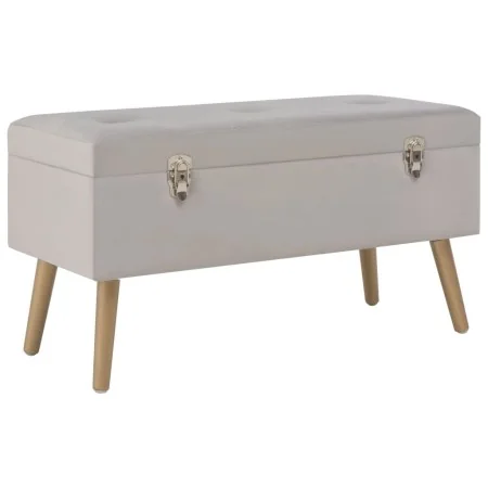 Banco con compartimento de terciopelo gris 80 cm by , Benches for halls and storage - Ref: Foro24-329932, Price: 109,03 €, Di...