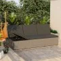 Tumbona convertible con cojín de ratán sintético gris de , Camas para exteriores - Ref: Foro24-46244, Precio: 328,82 €, Descu...