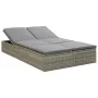 Tumbona convertible con cojín de ratán sintético gris de , Camas para exteriores - Ref: Foro24-46244, Precio: 328,82 €, Descu...