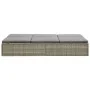Tumbona convertible con cojín de ratán sintético gris de , Camas para exteriores - Ref: Foro24-46244, Precio: 328,82 €, Descu...
