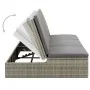 Tumbona convertible con cojín de ratán sintético gris de , Camas para exteriores - Ref: Foro24-46244, Precio: 328,82 €, Descu...