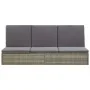 Tumbona convertible con cojín de ratán sintético gris de , Camas para exteriores - Ref: Foro24-46244, Precio: 328,82 €, Descu...