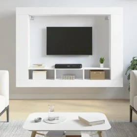 Mueble para TV madera de ingeniería blanco 152x22x113 cm de , Muebles TV - Ref: Foro24-833722, Precio: 98,48 €, Descuento: %