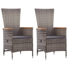Sillas de jardín con cojines 2 unidades ratán sintético gris by , Garden chairs - Ref: Foro24-46064, Price: 269,39 €, Discoun...