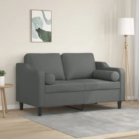 Sofá de 2 plazas con cojines tela gris oscuro 120 cm de , Sofás - Ref: Foro24-3200838, Precio: 232,50 €, Descuento: %