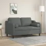 Sofá de 2 plazas con cojines tela gris oscuro 120 cm by , Sofas - Ref: Foro24-3200838, Price: 232,50 €, Discount: %