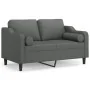 Sofá de 2 plazas con cojines tela gris oscuro 120 cm by , Sofas - Ref: Foro24-3200838, Price: 232,50 €, Discount: %
