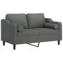 Sofá de 2 plazas con cojines tela gris oscuro 120 cm by , Sofas - Ref: Foro24-3200838, Price: 232,50 €, Discount: %
