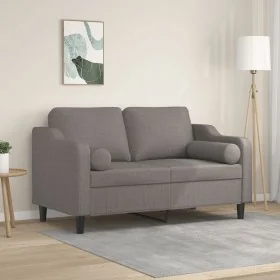 Sofá de 2 plazas con cojines tela gris taupe 120 cm by , Sofas - Ref: Foro24-3200844, Price: 217,50 €, Discount: %