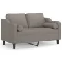 Sofá de 2 plazas con cojines tela gris taupe 120 cm by , Sofas - Ref: Foro24-3200844, Price: 217,50 €, Discount: %