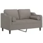 Sofá de 2 plazas con cojines tela gris taupe 120 cm by , Sofas - Ref: Foro24-3200844, Price: 217,50 €, Discount: %