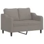 Sofá de 2 plazas con cojines tela gris taupe 120 cm by , Sofas - Ref: Foro24-3200844, Price: 217,50 €, Discount: %