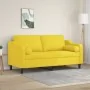Sofá de 2 plazas con cojines tela amarillo claro 140 cm de , Sofás - Ref: Foro24-3200850, Precio: 226,89 €, Descuento: %