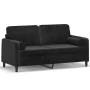 Sofá de 2 plazas con cojines terciopelo negro 140 cm von , Sofas - Ref: Foro24-3200886, Preis: 207,94 €, Rabatt: %